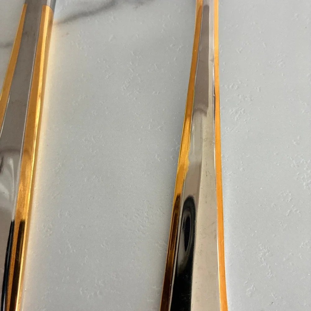 Vtg Gottinghen 18/10 Stainless Steel Cake Server Knife Set 24K Gold Italy